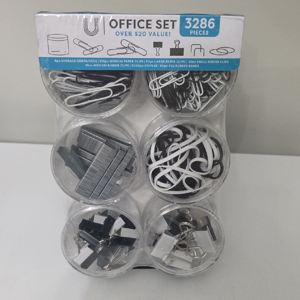 Office Set 3286 Pieces - Black & White Desk Organizer Kit